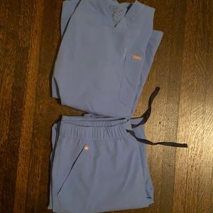 Figs Light Blue Medium Top/Medium Joggers